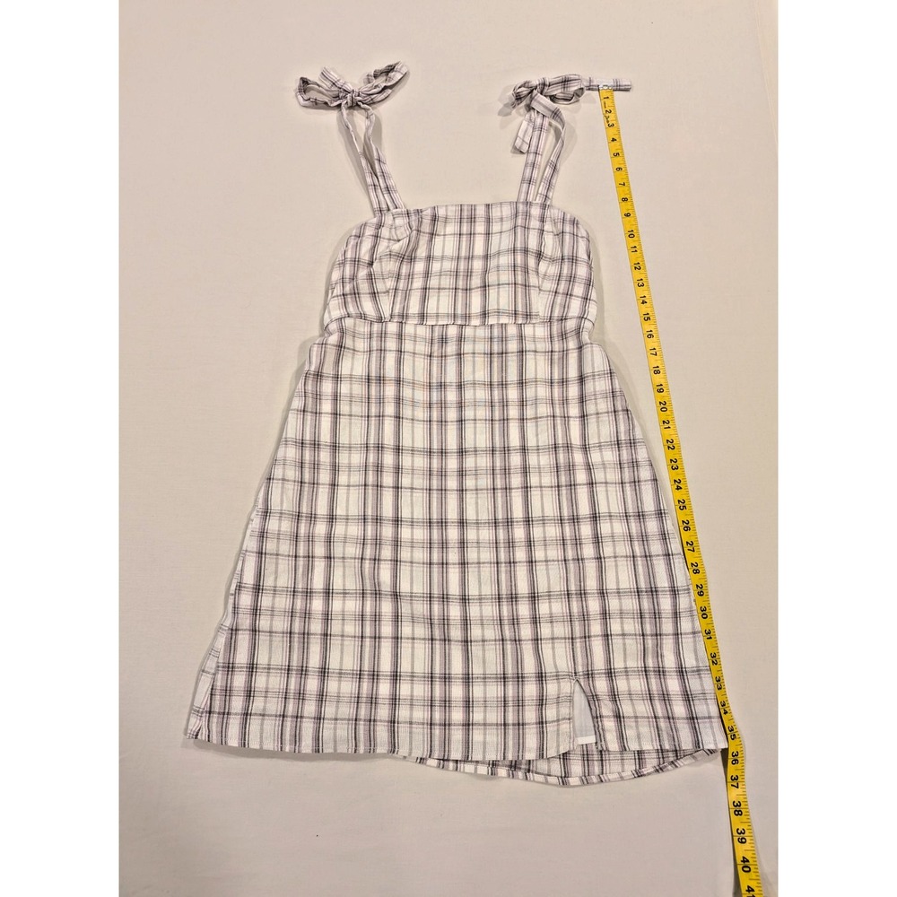 Hollister Women's Sundress Medium Plaid Tie Strap Smocked Back Summer Casual